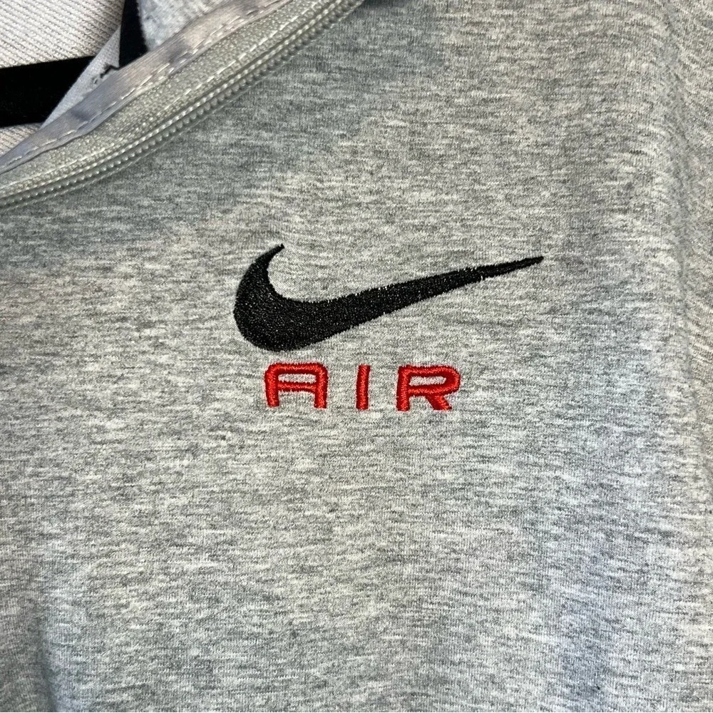 Nike Air Kids‎ Full Zip Hoodie Heather Gray Black Stripe Sweatshirt XL